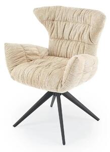 Scaun rotativ K595, bej/negru, stofa/metal, 68x66x88 cm