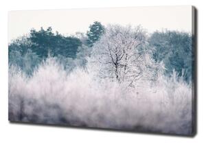 Pictură pe pânză copaci în timpul iernii