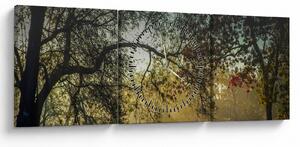 Tablou cu răsărit de soare (cu ceas) (90x30 cm)