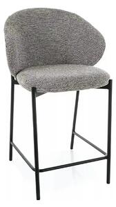 Scaun bar KIOTO H-2, gri/negru, stofă/metal, 54x44x90 cm