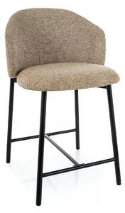 Scaun bar OSAKA H-2, bej/negru, stofă/metal, 54x43x88 cm