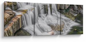 Tablou cu cascade (cu ceas) (90x30 cm)