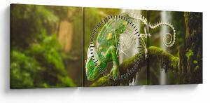 Tablou - cameleon (cu ceas) (90x30 cm)