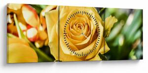 Tablou cu trandafir (cu ceas) (90x30 cm)