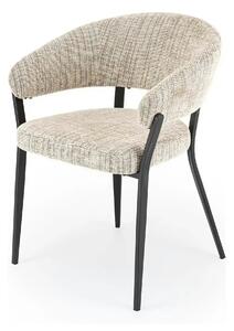Scaun K609, bej/negru, stofa clasica/metal, 53x56x77 cm