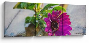 Tablou flori tăiate (cu ceas) (90x30 cm)