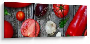 Tablou cu legume (cu ceas) (90x30 cm)