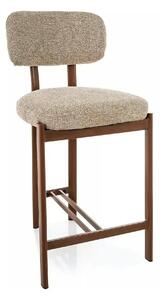 Scaun bar MISAKI H-2, bej/nuc, stofă/metal, 45x44x92 cm