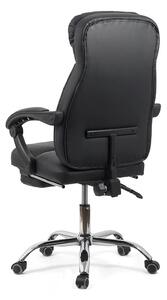 Scaun pentru birou din piele ecologica si suport pentru picioare OFF 321 negru