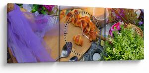 Tablou - picnic de vară (cu ceas) (90x30 cm)