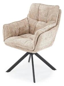 Scaun rotativ K597, bej/negru, stofa/metal, 70x67x90 cm