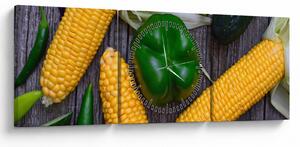 Tablou cu legume (cu ceas) (90x30 cm)