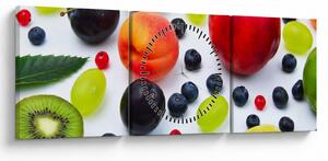 Tablou - fructe cu picături de apă (cu ceas) (90x30 cm)