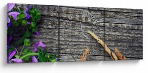 Tablou - flori de câmp (cu ceas) (90x30 cm)