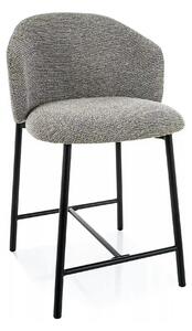 Scaun bar OSAKA H-2, gri/negru, stofă/metal, 54x43x88 cm