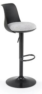 Scaun bar H127, negru/gri, stofa clasica/polipropilena/metal, 40x46x88