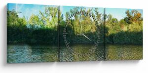 Tablou - lac (cu ceas) (90x30 cm)