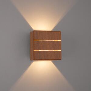 Brilagi -LED Aplica de exterior DOUBLERAY LINE LED/6W/230V finisaj lemn IP54