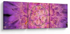 Tablou detailat cu floare (cu ceas) (90x30 cm)