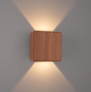 Brilagi - Aplica de perete LED pentru exterior DOUBLERAY LED/6W/230V cu decor din lemn IP54