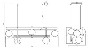 Ondaluce - lustră pe cablu JEWEL 6xE14/10W/230V negru/negru fumuriu