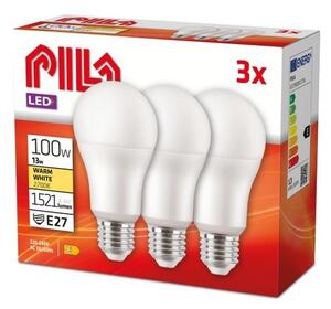 Set 3 buc. bec LED Philips Pila, soclu E27, 13W, 230V, 2700K