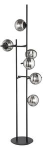 Ondaluce - Lampă de podea JEWEL, 6xE14/10W/230V, 166 cm, negru / negru fumuriu