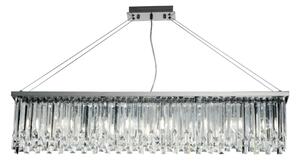 Ondaluce - Candelabru cu cristale suspendat pe cablu BATIDA, 8xE14/10W/230V, crom lucios