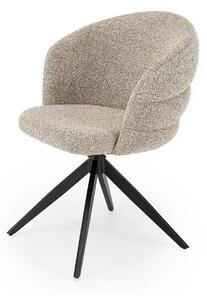 Scaun rotativ K604, bej/negru, stofa/metal, 65x62x85 cm