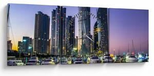 Tablou cu iahturi și zârie-norii (cu ceas) (90x30 cm)
