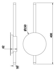 Ondaluce - Aplica de perete LED dimabilă JAMES LED/16W/230V neagră