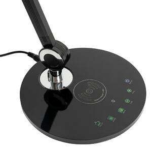 Lampă de masă de design neagră cu LED cu încărcător tactil și inducție - Don