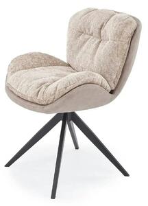 Scaun rotativ K599, bej/negru, stofa/piele ecologica/metal, 62x67x85 c