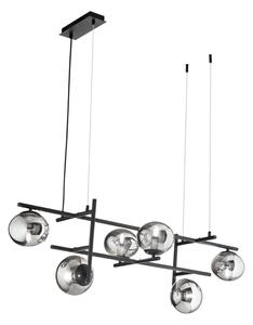Ondaluce - lustră pe cablu JEWEL 6xE14/10W/230V negru/negru fumuriu