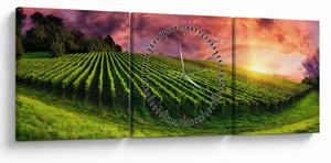 Tablou cu vie cu cerul color (cu ceas) (90x30 cm)