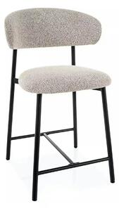 Scaun bar ELTON H-2, bej/negru, stofă/metal, 43x45x91 cm