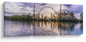 Tablou cu lac (cu ceas) (90x30 cm)