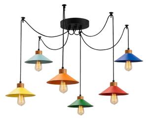 Candelabru suspendat pe cablu MANAVGAT 6xE27/40W/230V, model păianjen, multicolor