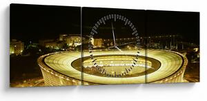 Tablou - stadion de fotbal (cu ceas) (90x30 cm)
