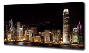 Tablou canvas Hong Kong pe timp de noapte