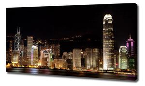Tablou canvas Hong Kong pe timp de noapte
