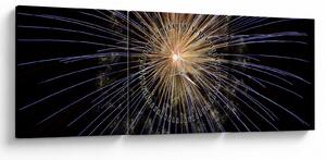 Tablou cu artificii (cu ceas) (90x30 cm)