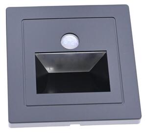 Lampă LED pentru scară cu senzor de mișcare și de amurg LED/3W/230V 3000K neagră