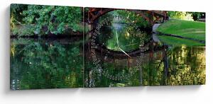 Tablou cu râu (cu ceas) (90x30 cm)