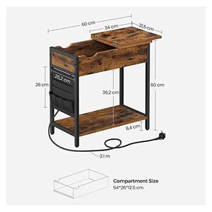 Masuta de Cafea Model Ana, 60x31x60 cm, Maro Rustic