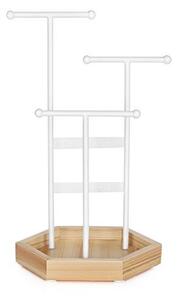 Suport bijuterii, Songmics, Natural-Alb, 20.5x18x36 cm