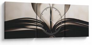Tablou cu carte (cu ceas) (90x30 cm)