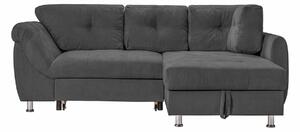 Colțar Extensibil MERLIN, cu lada depozitare, variante stânga/dreapta, 230 x 190 x 93 cm, Gri-Grafit-Enjoy / Dreapta
