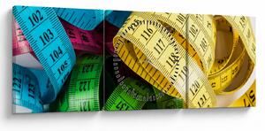 Tablou cu metri colorați (cu ceas) (90x30 cm)