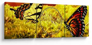 Tablou cu fluturi (cu ceas) (90x30 cm)